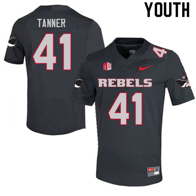 Youth #41 Rashod Tanner UNLV Rebels College Football Jerseys Sale-Charcoal - Click Image to Close